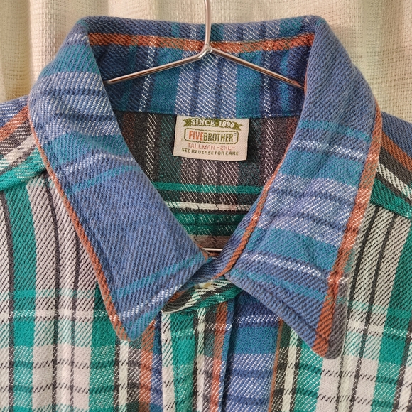 🌲 Vintage Five Brothers Plaid Shirt Grunge 2XL 🤠 - Picture 4 of 7